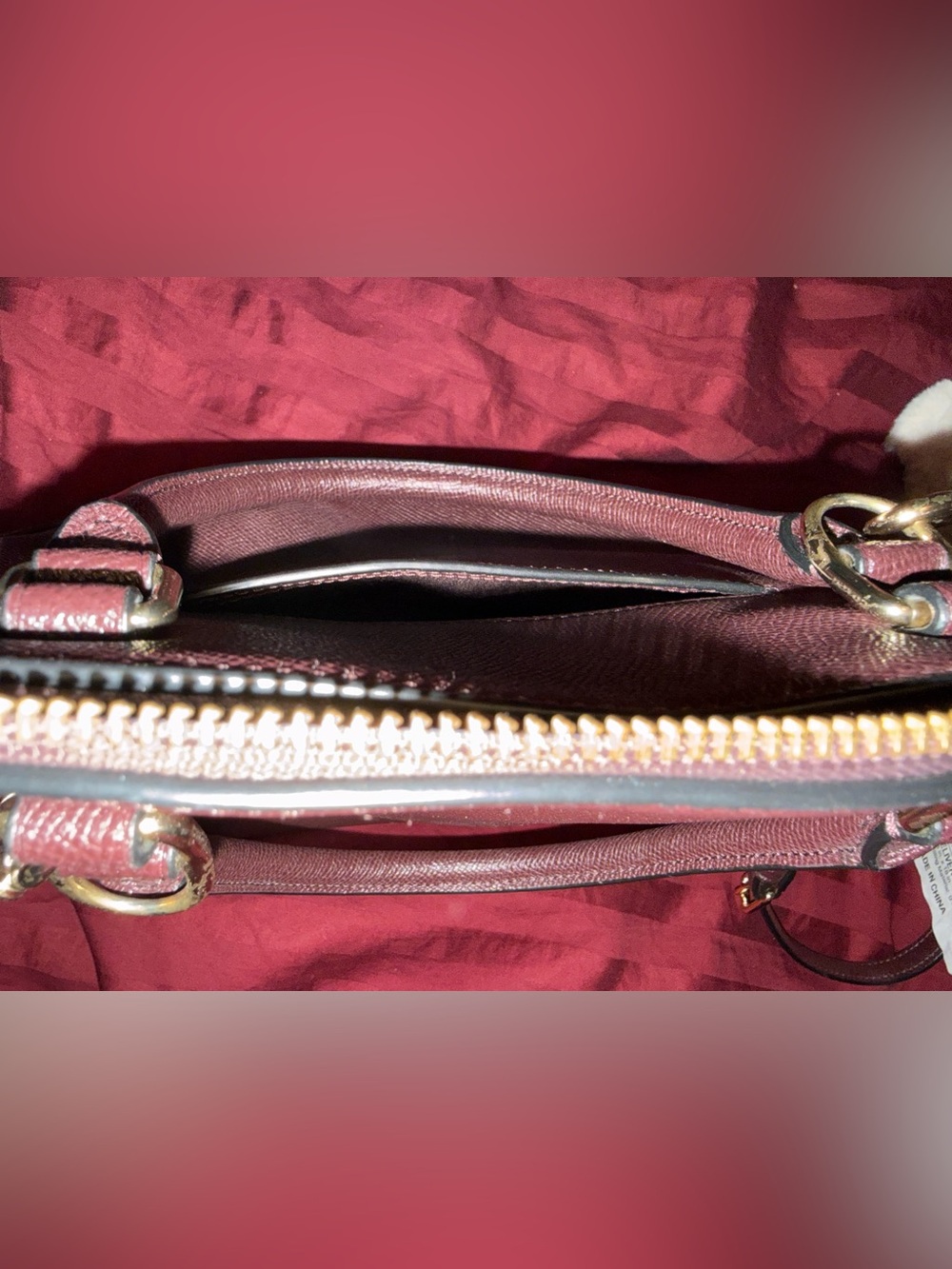 Coach Mini Sierra Burgundy Dome Satchel with Removable Strap - Picture 8 of 9